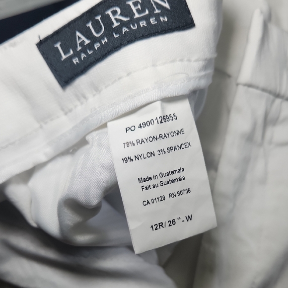 Ralph Lauren White Rayon Blend Pants - Picture 2 of 4